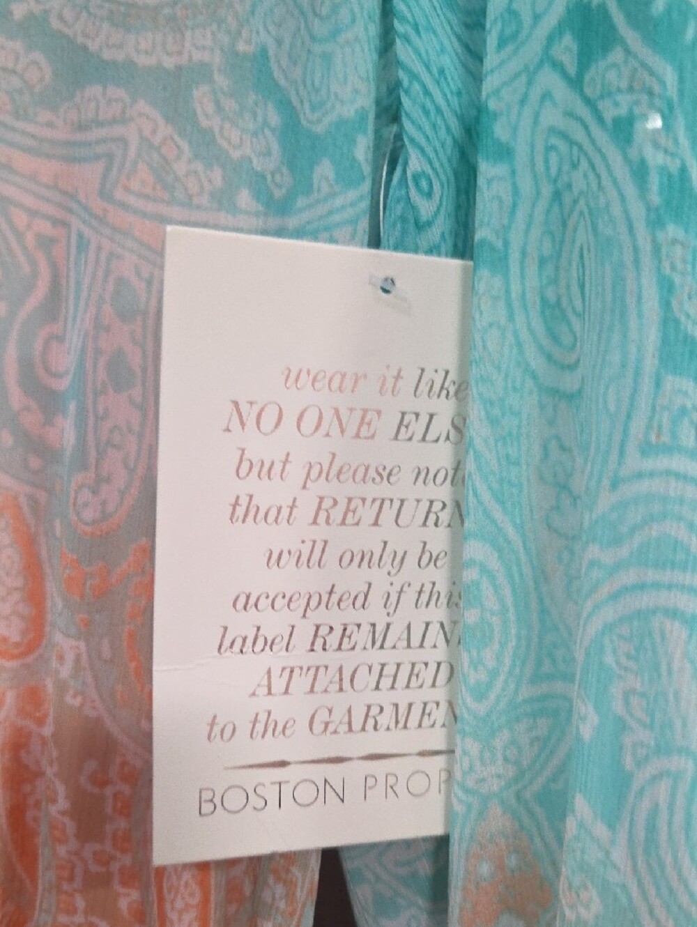 Boston Proper Aqua and Coral Paisley Maxi Dress - Picture 5 of 7